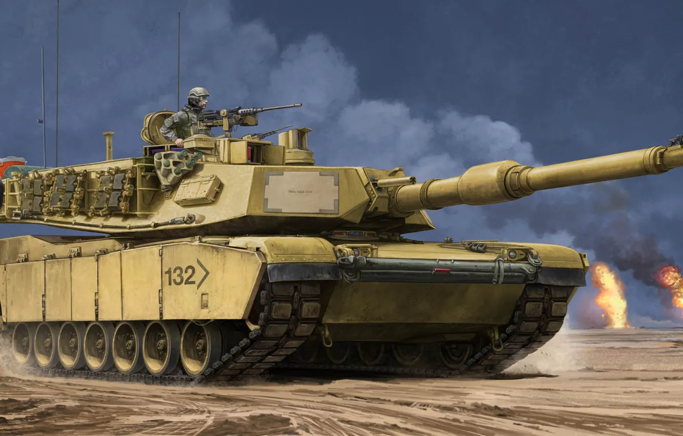 Фото обои Abrams, основной боевой танк США, System Enhancement Package, M1A2 SEP, Пакет улучшенных систем