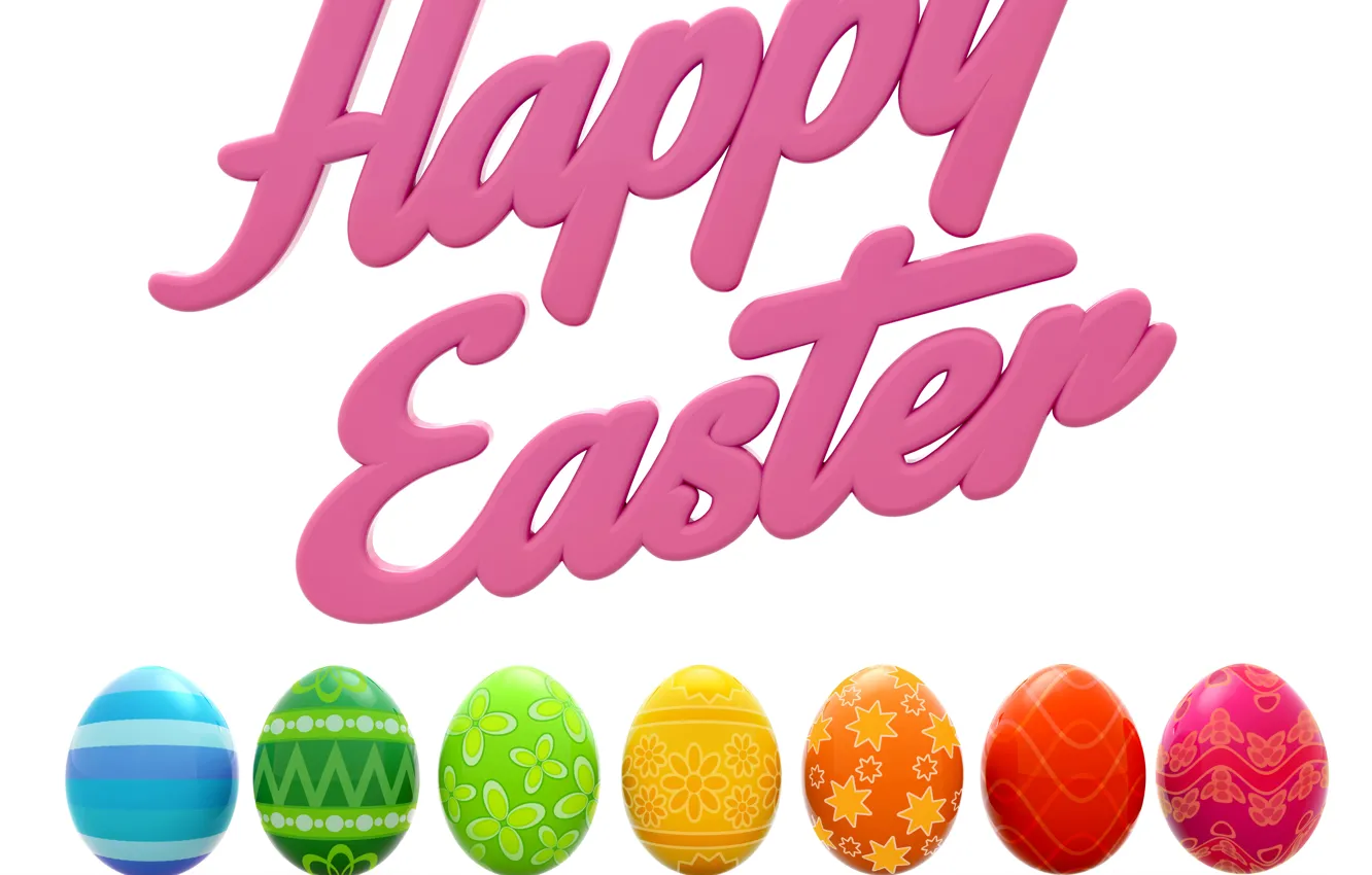Фото обои яйца, Пасха, разноцветные, Easter
