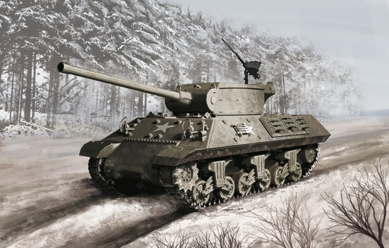 Фото обои США, Бронетехника, M36 Jackson, Самоходная артиллерийская установка