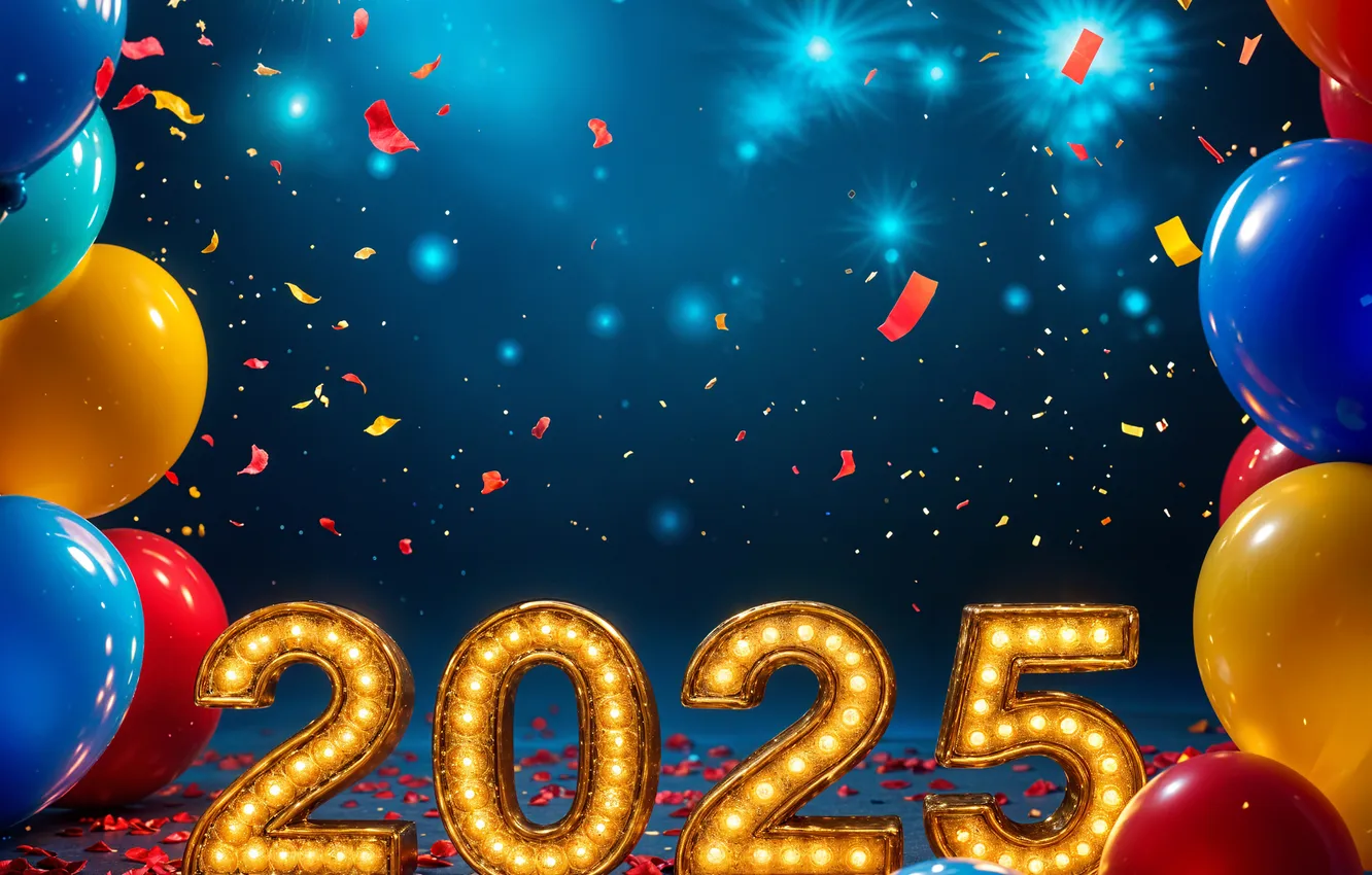 Фото обои цифры, Новый год, дата, 2025, Новый 2025 год