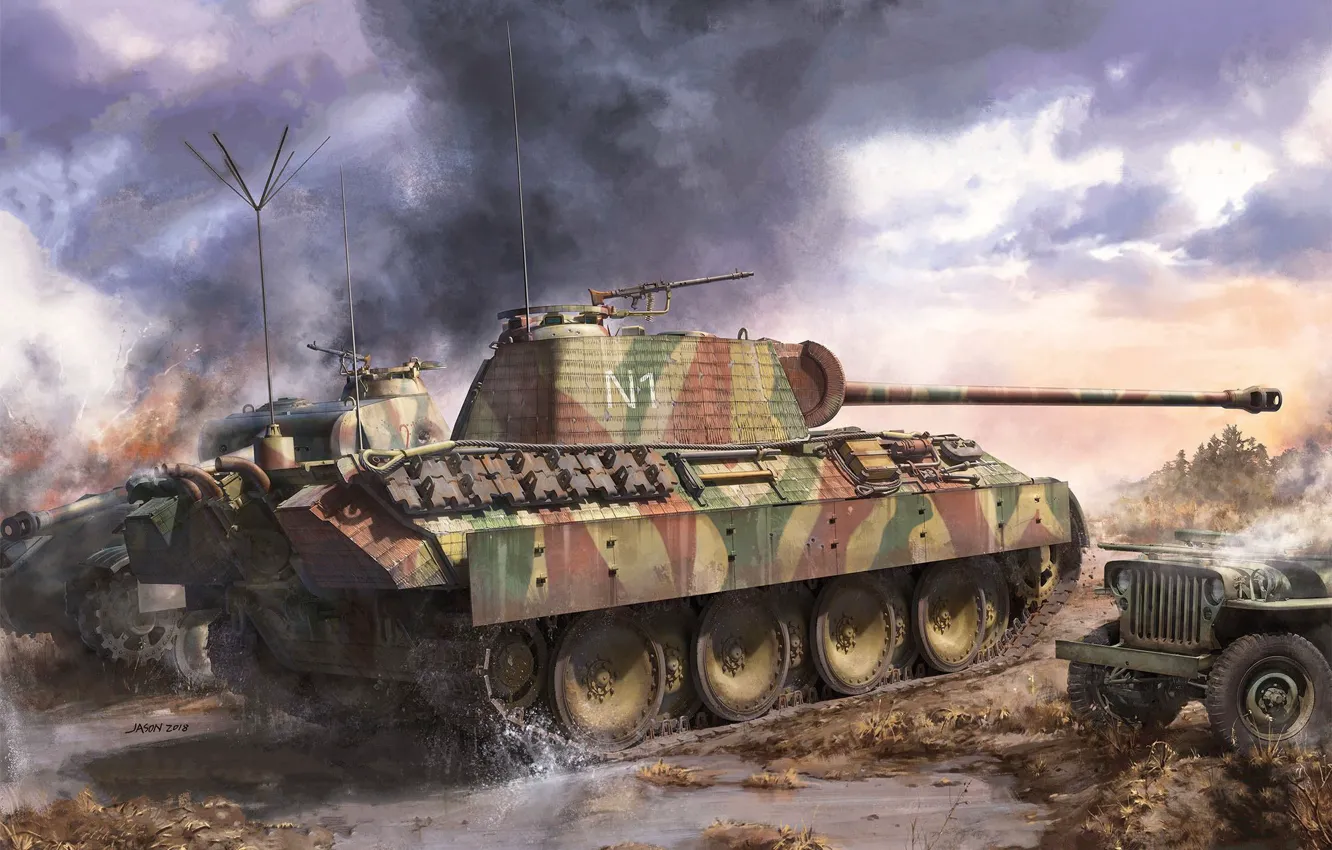 Фото обои Германия, пантера, танк, вермахт, средний, панцерваффе, Pz.Kpfw.V Panther A Late, Sd.Kfz.171