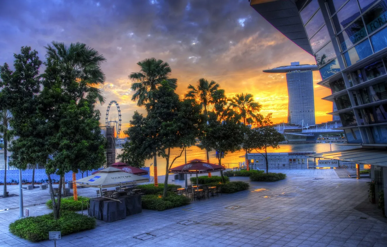Фото обои восход, сингапур, sunrise, Singapore