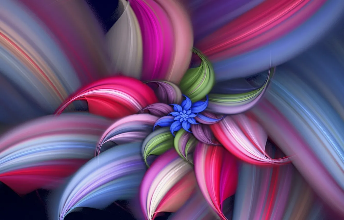 Фото обои цветок, линии, краски, спираль, лепестки, объем
