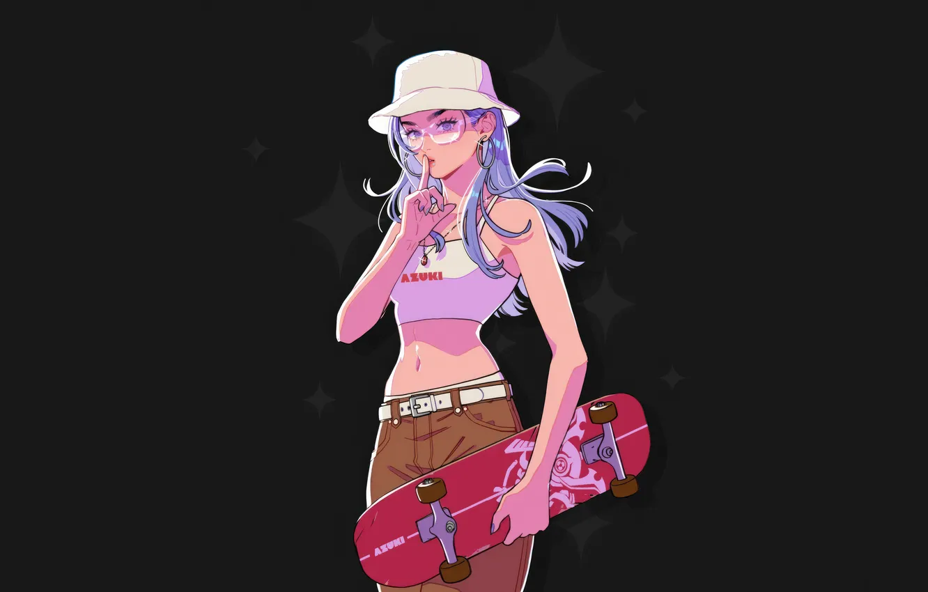 Фото обои character, girls, games, yuki, skate