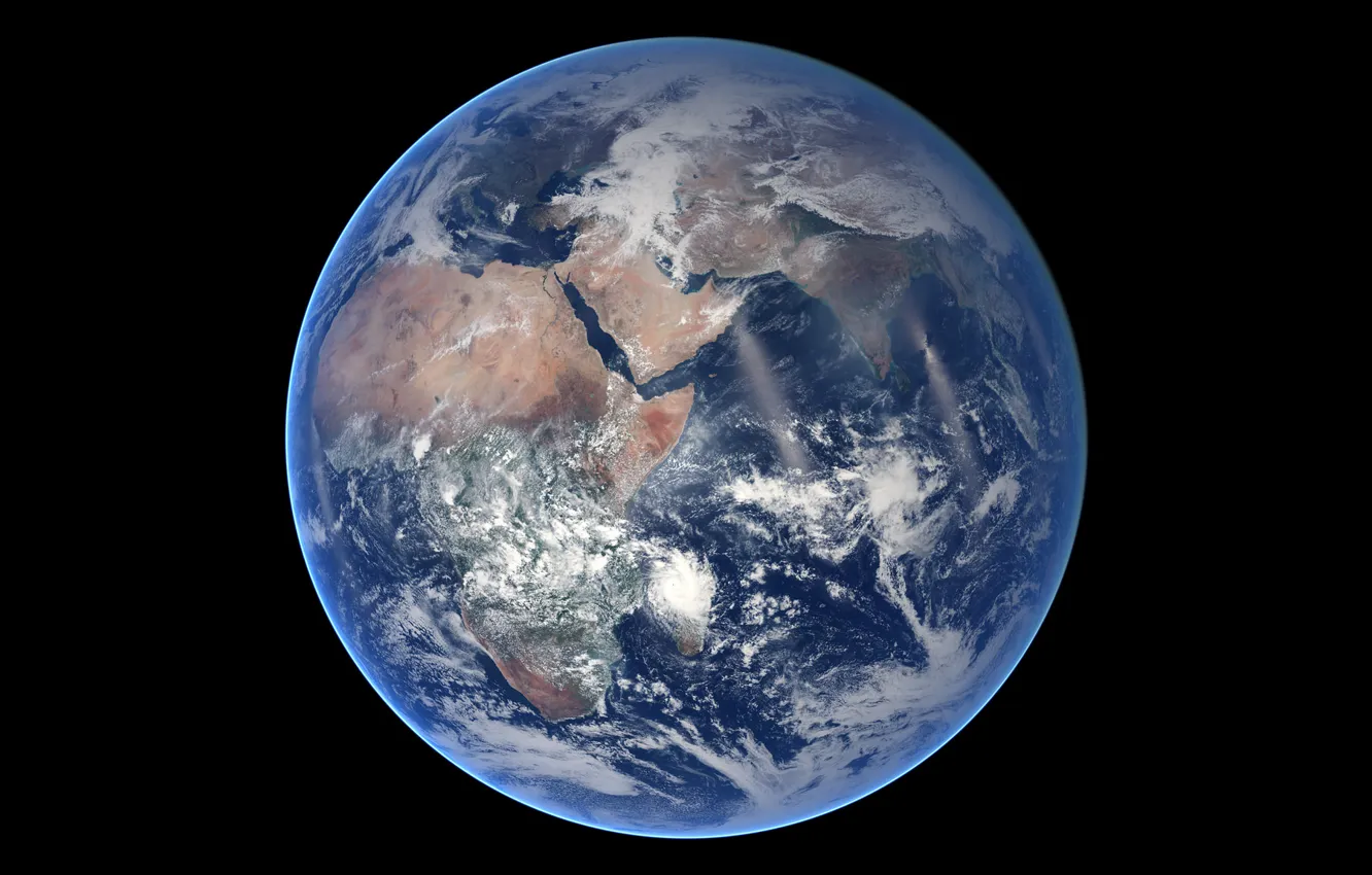 Фото обои космос, планета, Земля, материки, океаны