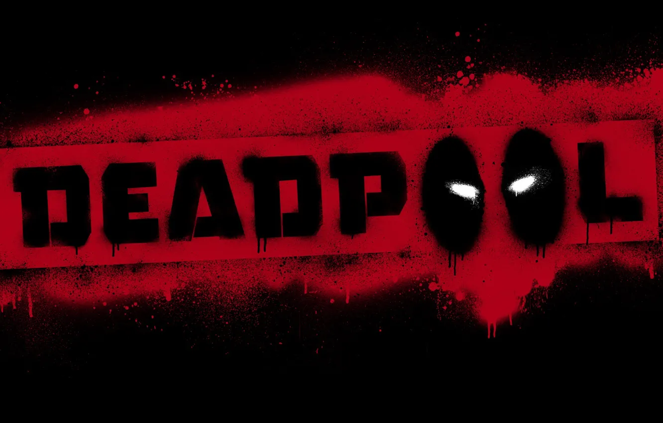 Фото обои красный, чёрный, лого, Deadpool