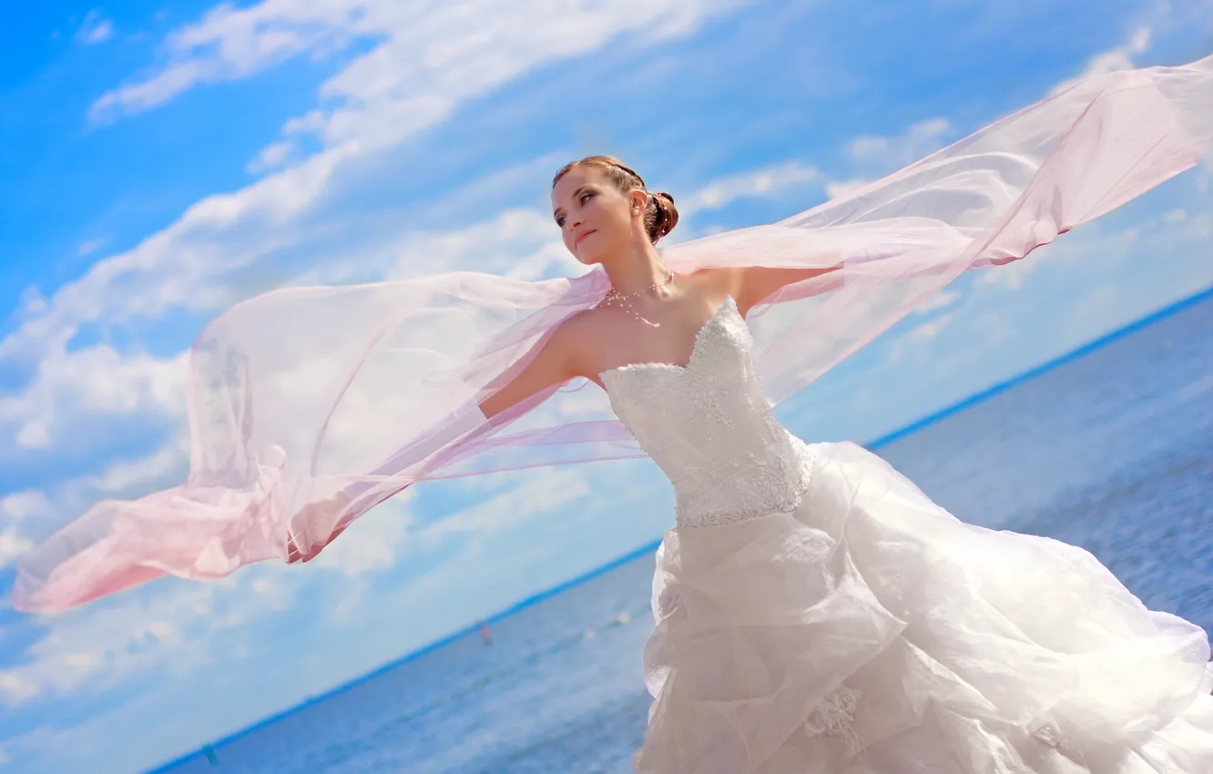 Фото обои девушка, настроение, невеста