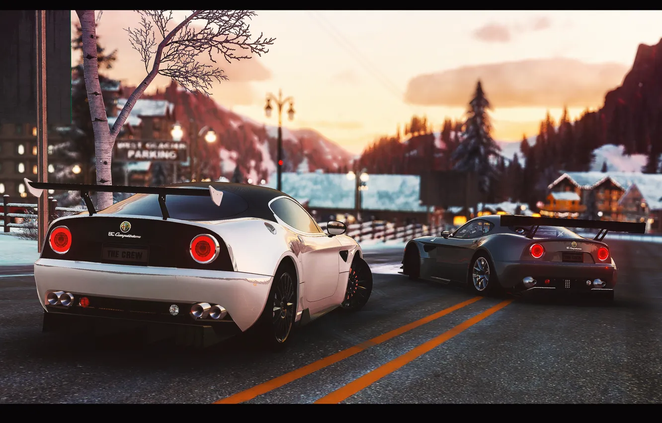 Фото обои авто, игра, Alfa Romeo, The Crew, GameArt, retouch, 8C Competizione