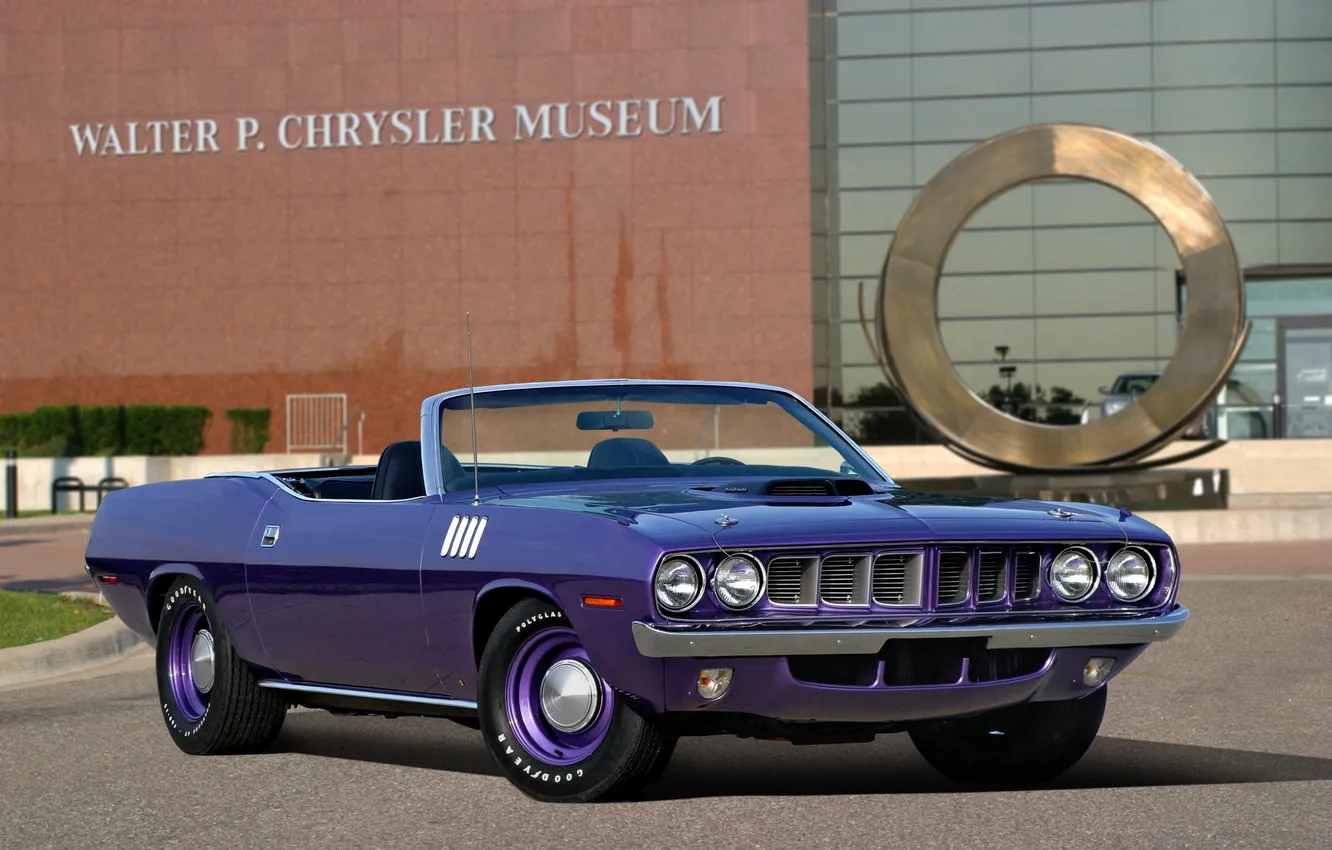 Фото обои фиолетовый, 1971, кабриолет, мускул кар, muscle car, Plymouth, violet, плимут