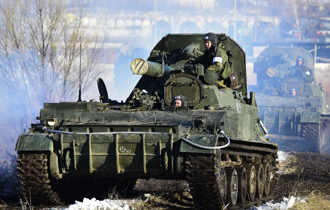 Фото обои Тюльпан, самоходный миномёт, 240 mm