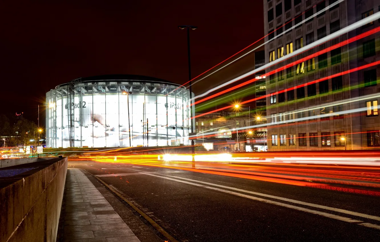 Фото обои ночь, lights, огни, Англия, Лондон, night, London, England