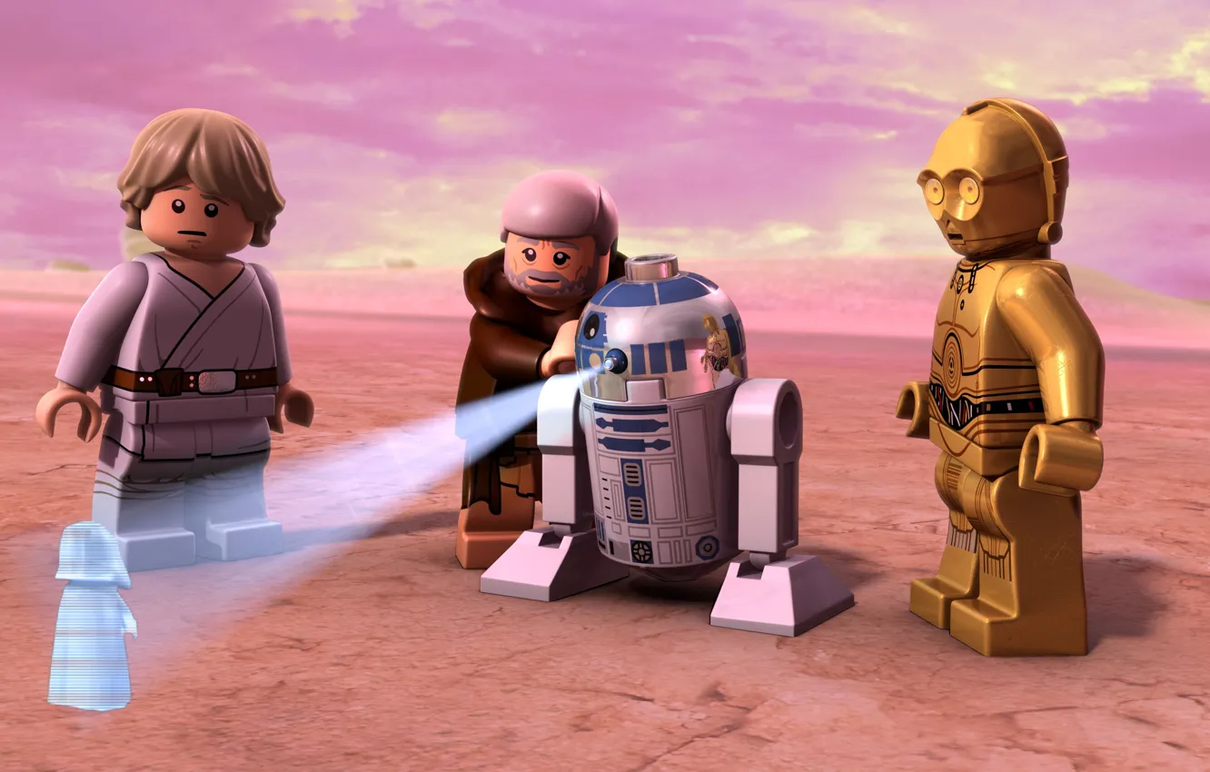 Фото обои Star Wars, R2D2, toys, Lego, jedi, drone, C3PO, mini-series