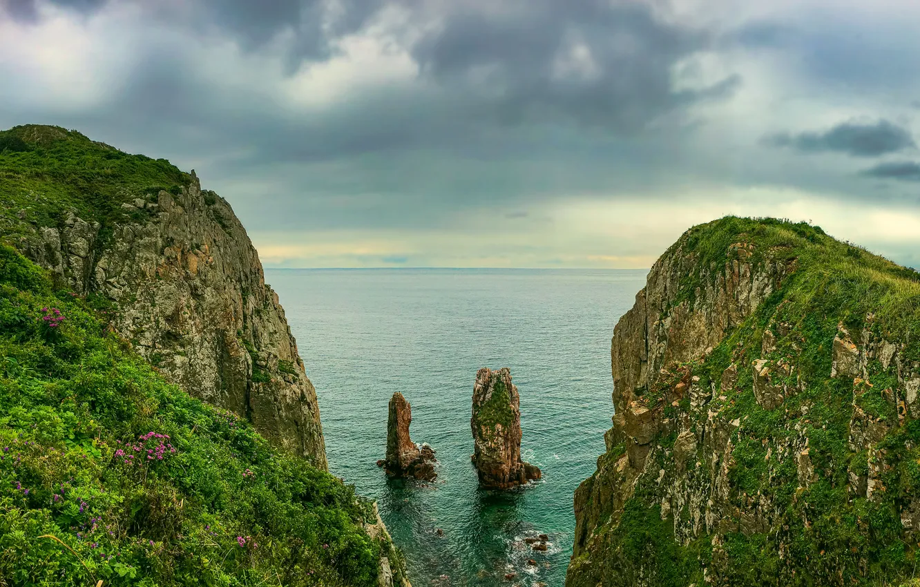 Фото обои море, небо, бухта