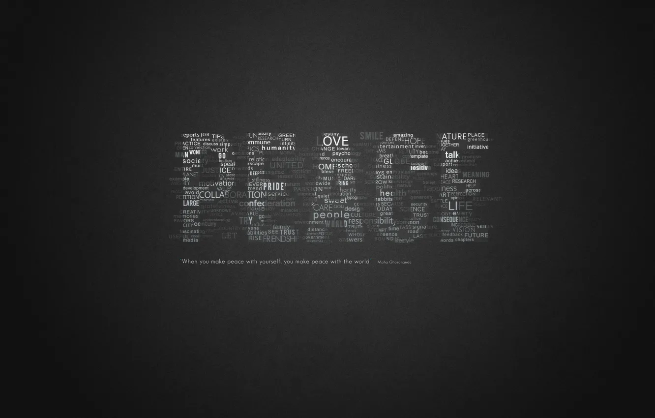 Фото обои мир, слова, peace, цитата, выражение, words