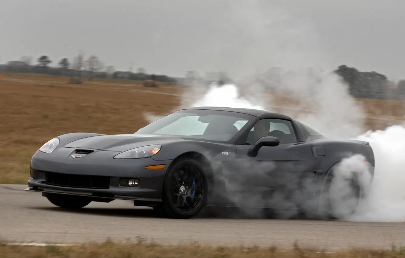 Фото обои Corvette, Chevrolet, Smoke, Vehicle