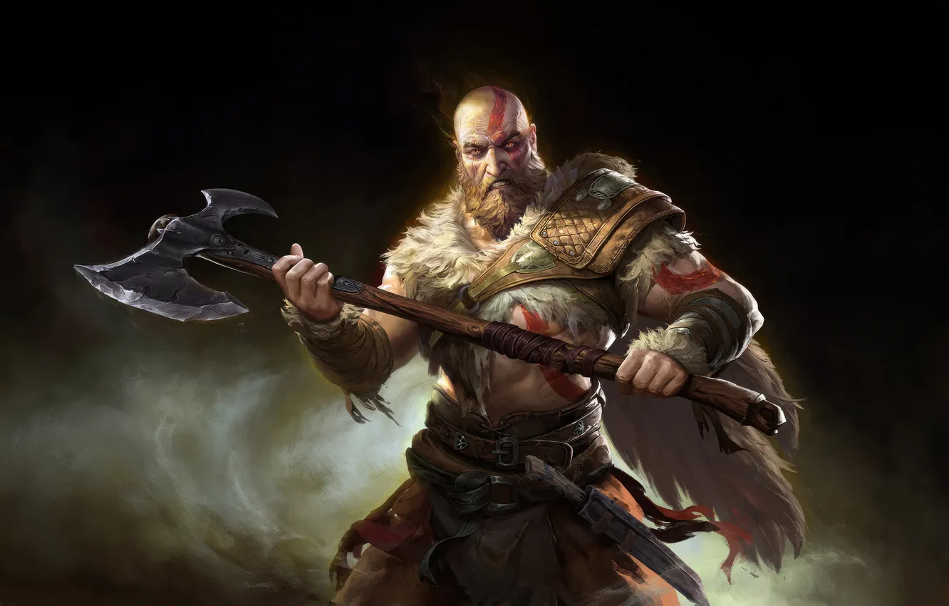 Фото обои kratos, games, fury