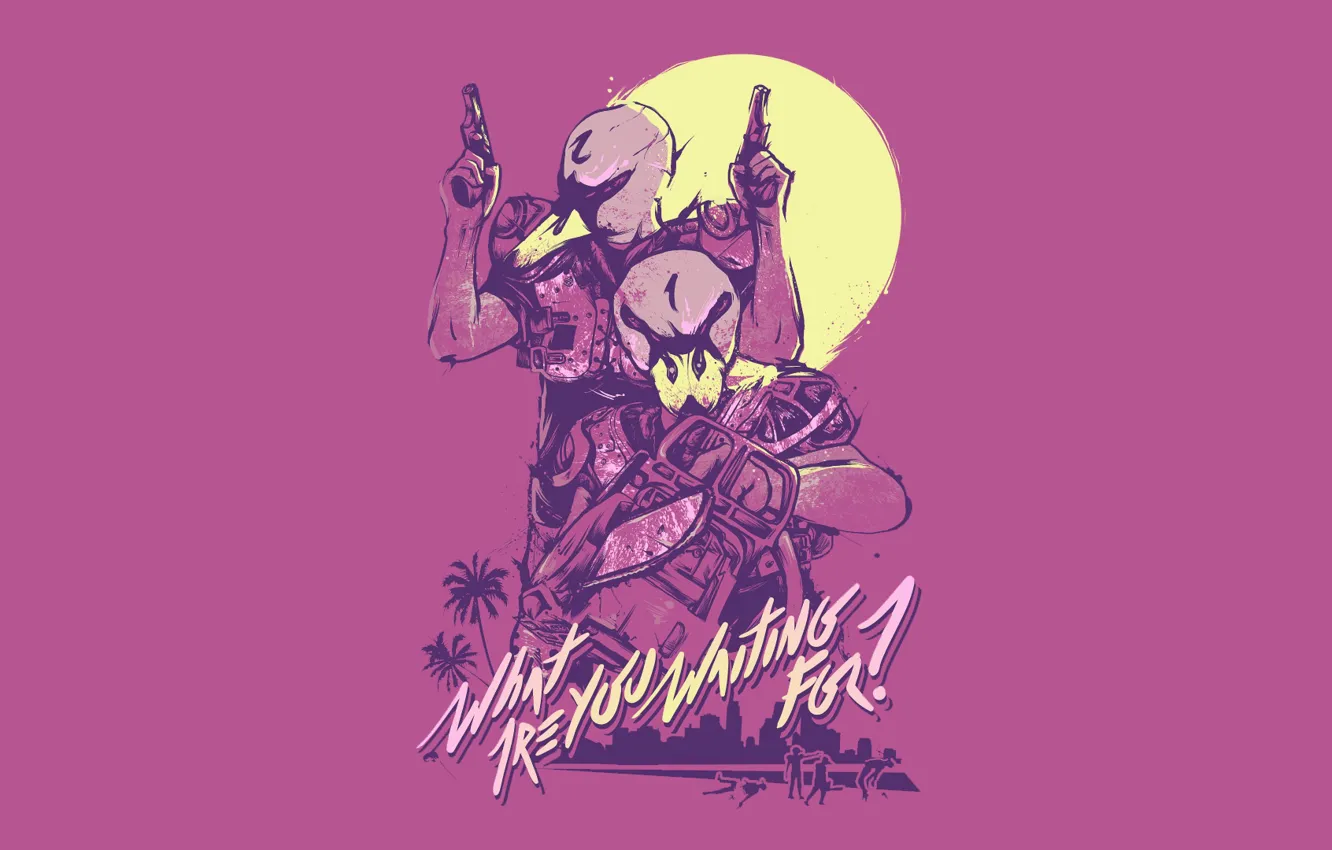 Фото обои Игра, Фон, Лебеди, Miami, Ash, Alex, Алекс, Hotline Miami