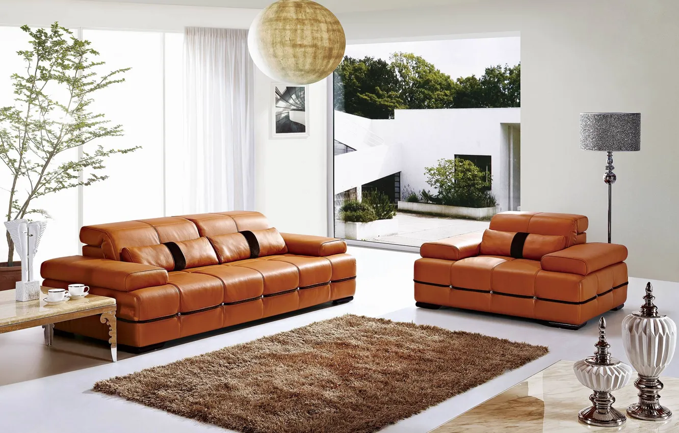 Фото обои living room, interior, villa, design. house