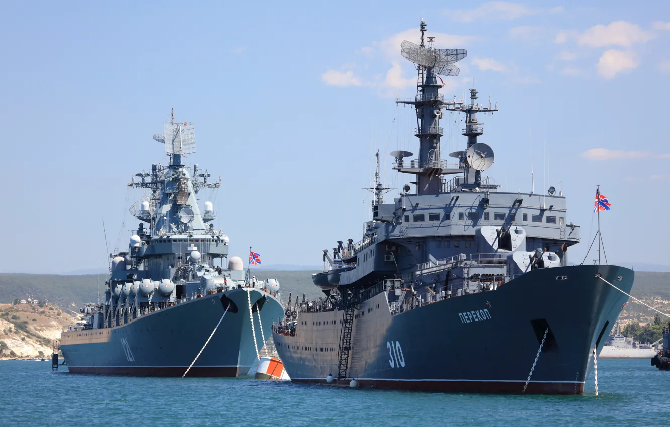 Фото обои парад, вмф, крейсер москва, учебный корабль перекоп