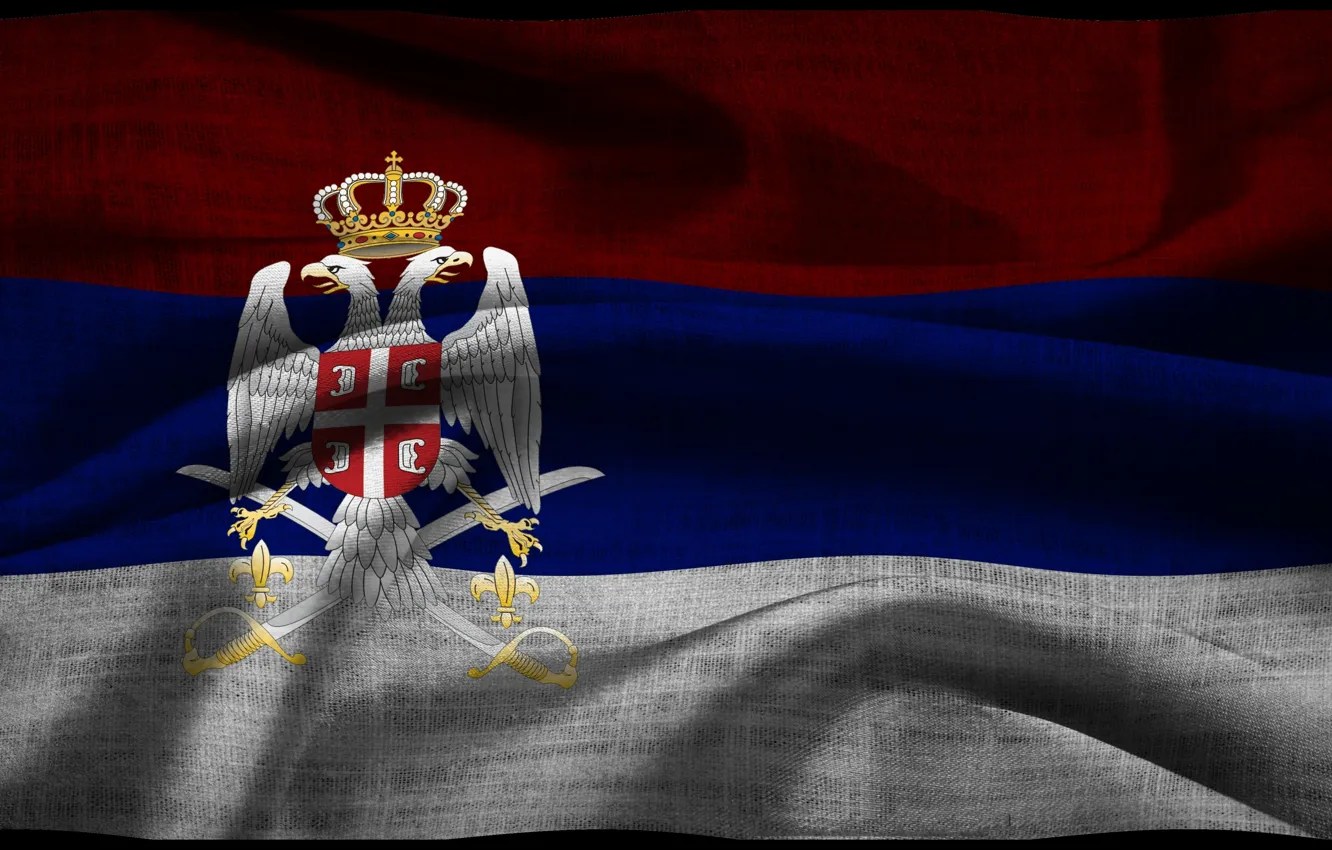 Фото обои ткань, герб, flag, serbian