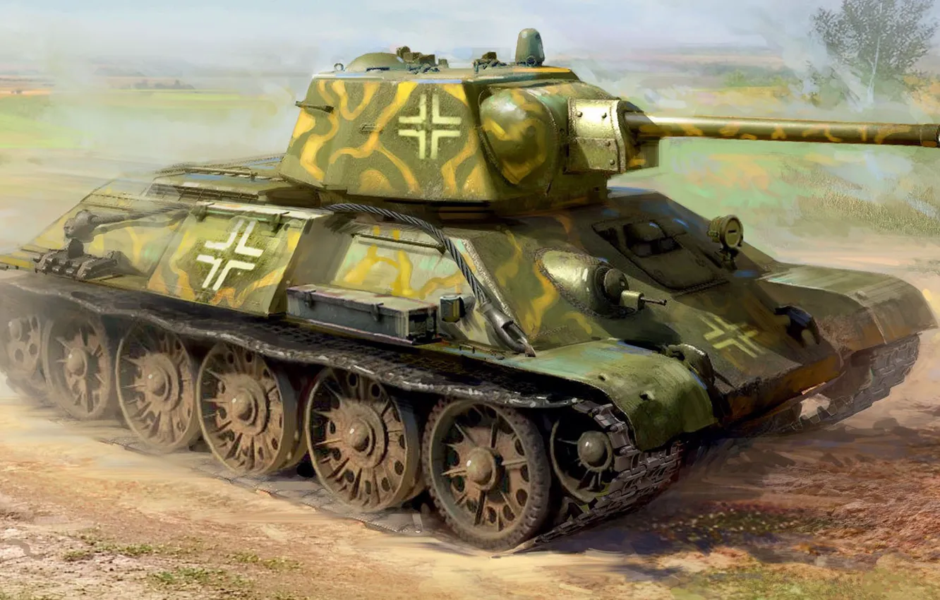 Фото обои Германия, танк, вермахт, средний, панцерваффе, Иван Хивренко, Трофей, т-34-76