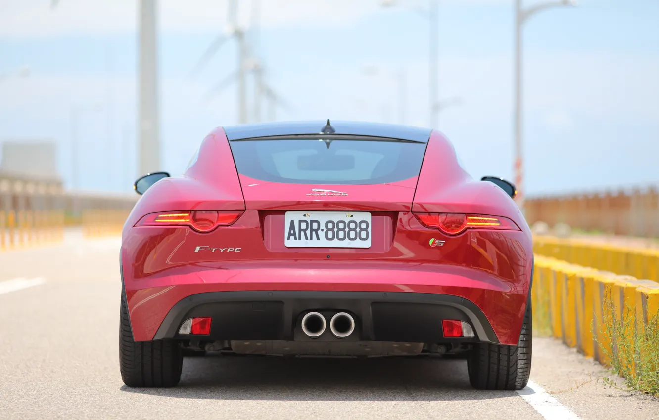 Фото обои красный, дизайн, стиль, Jaguar, Ягуар, вид сзади