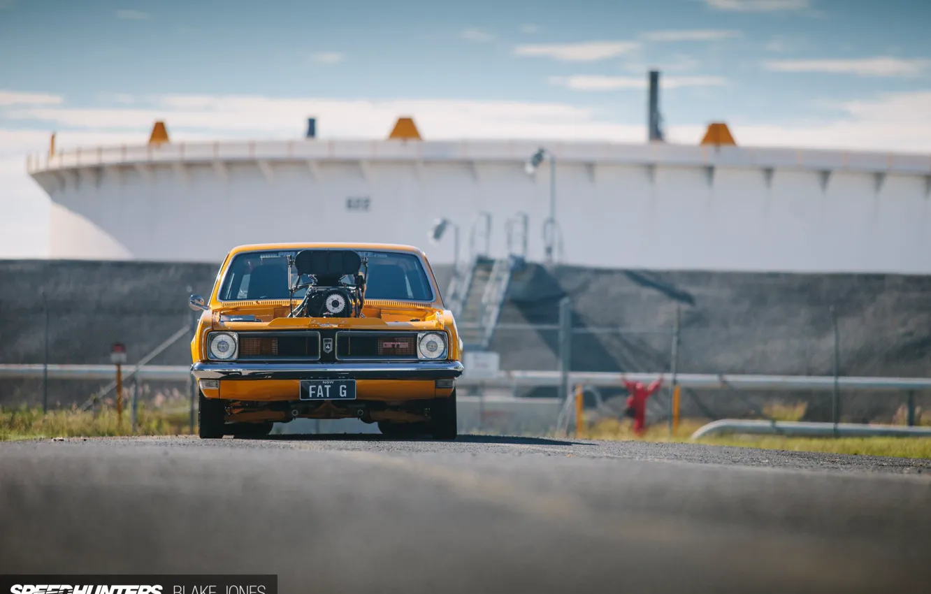 Фото обои Race, Hot Rod, Coupe, Yellow, Custom, Holden, Engine, Vehicle
