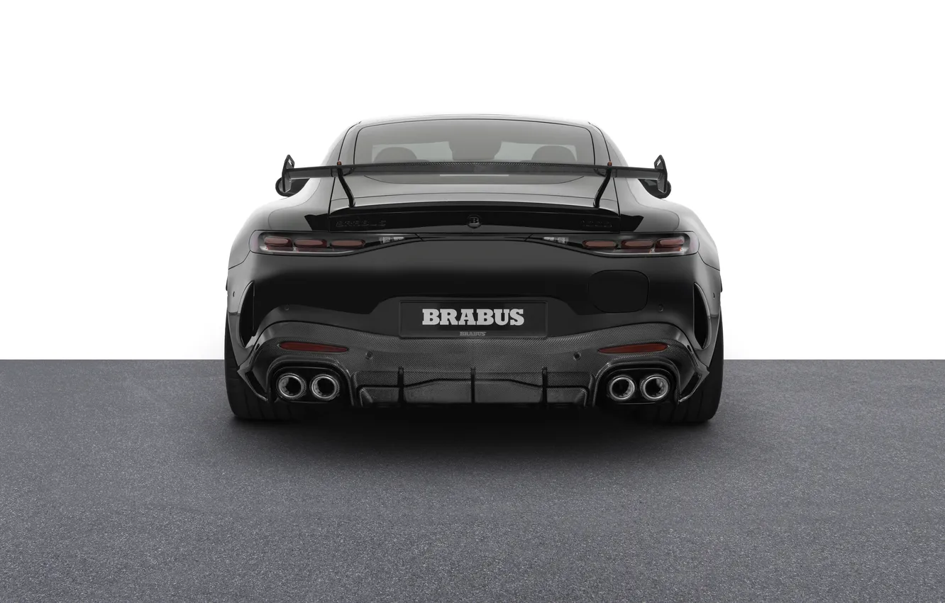 Фото обои Mercedes, Brabus, AMG, спортивное купе, Mercedes-AMG, 2025, Mercedes-AMG GT 63 S E Performance, черный кузов