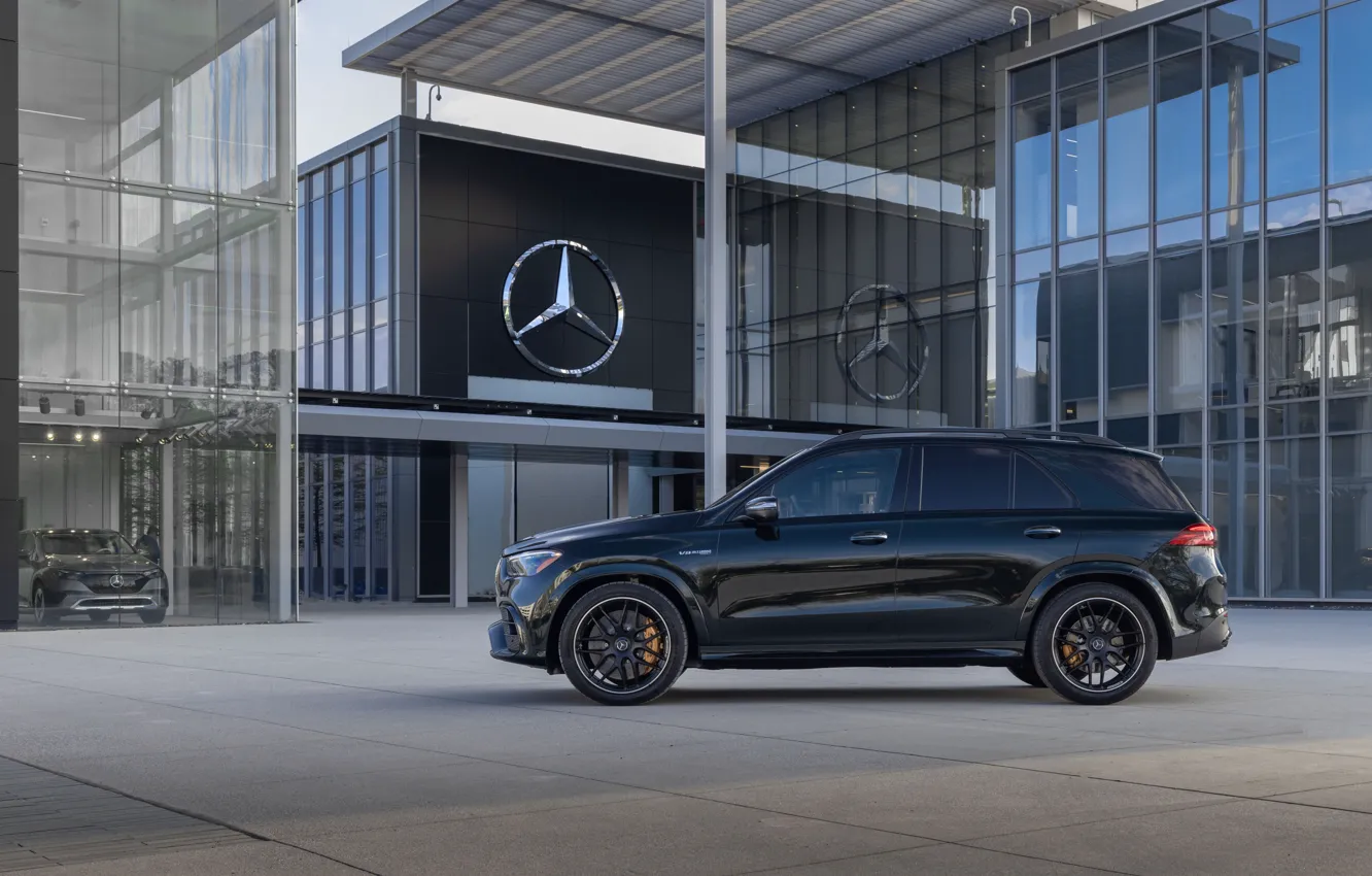 Фото обои Mercedes-Benz, Mercedes, logo, mercedes, AMG, side view, Mercedes-AMG GLE 63 S 4MATIC