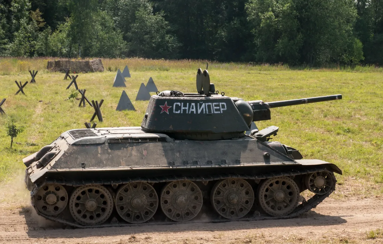 Фото обои танк, СССР, снайпер, Т-34, ВОВ, Советский, средний, фестиваль