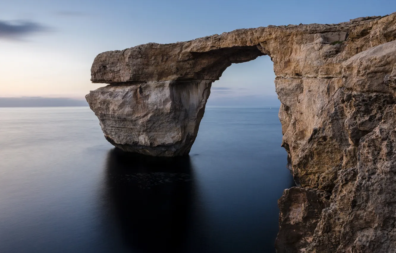 Фото обои море, камень, тень, Мальта, Сент-Лоренс