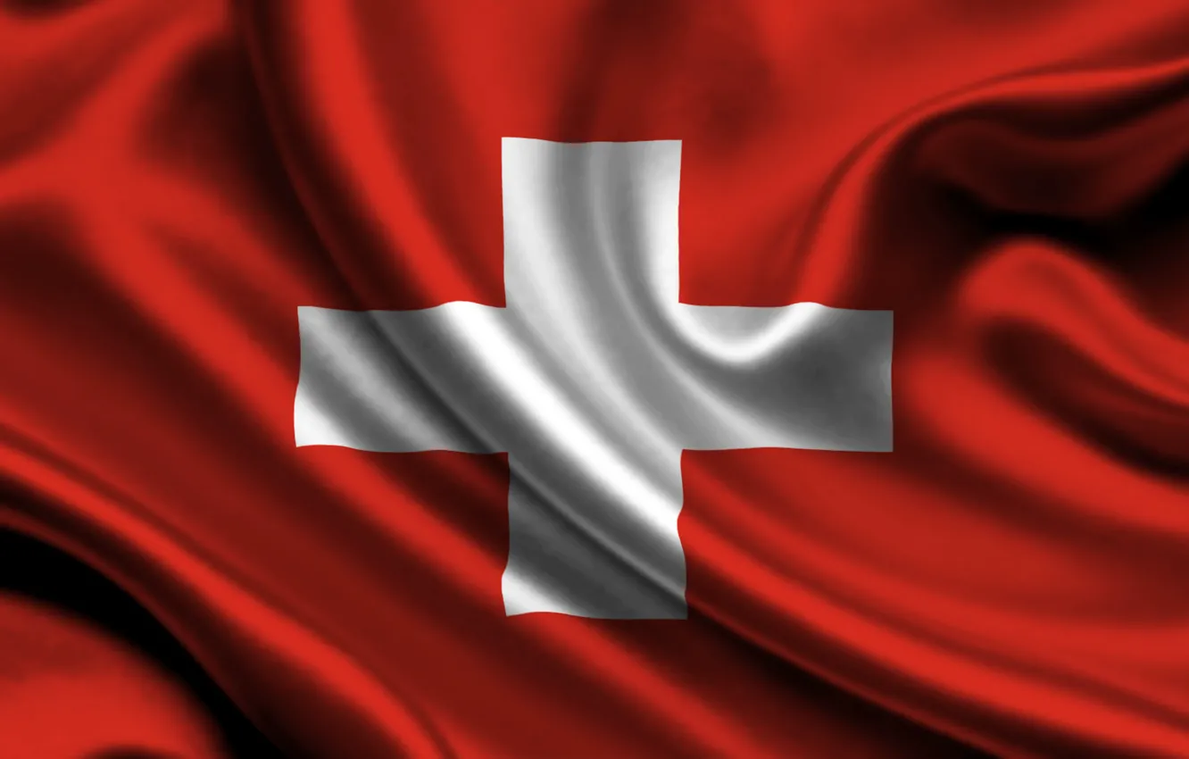 Фото обои Швейцария, флаг, switzerland