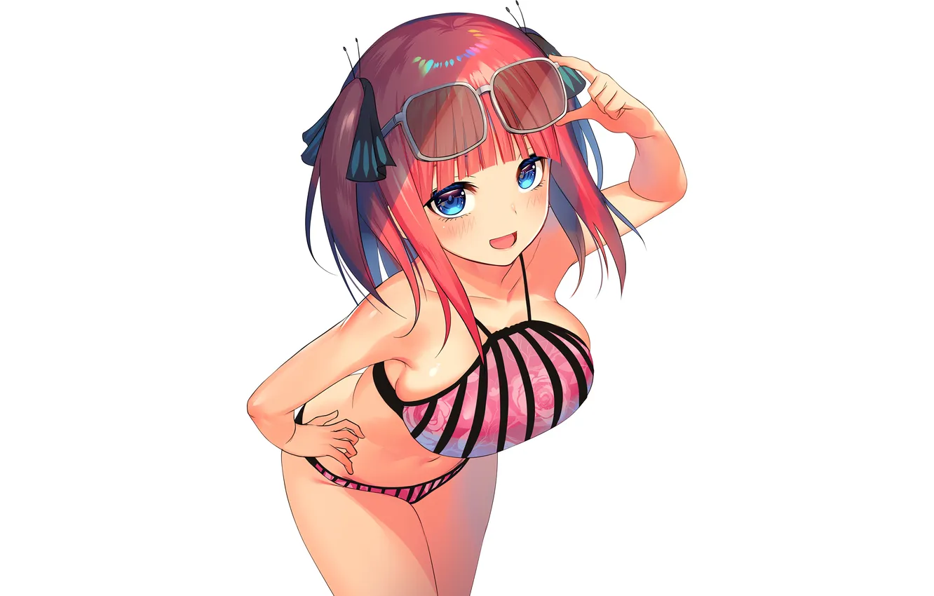 Фото обои girl, sexy, cleavage, red hair, long hair, boobs, sexy girl, anime