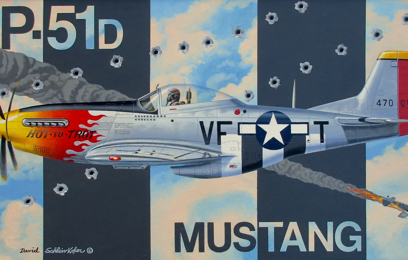 Фото обои Mustang, истребитель, P-51D, одноместный