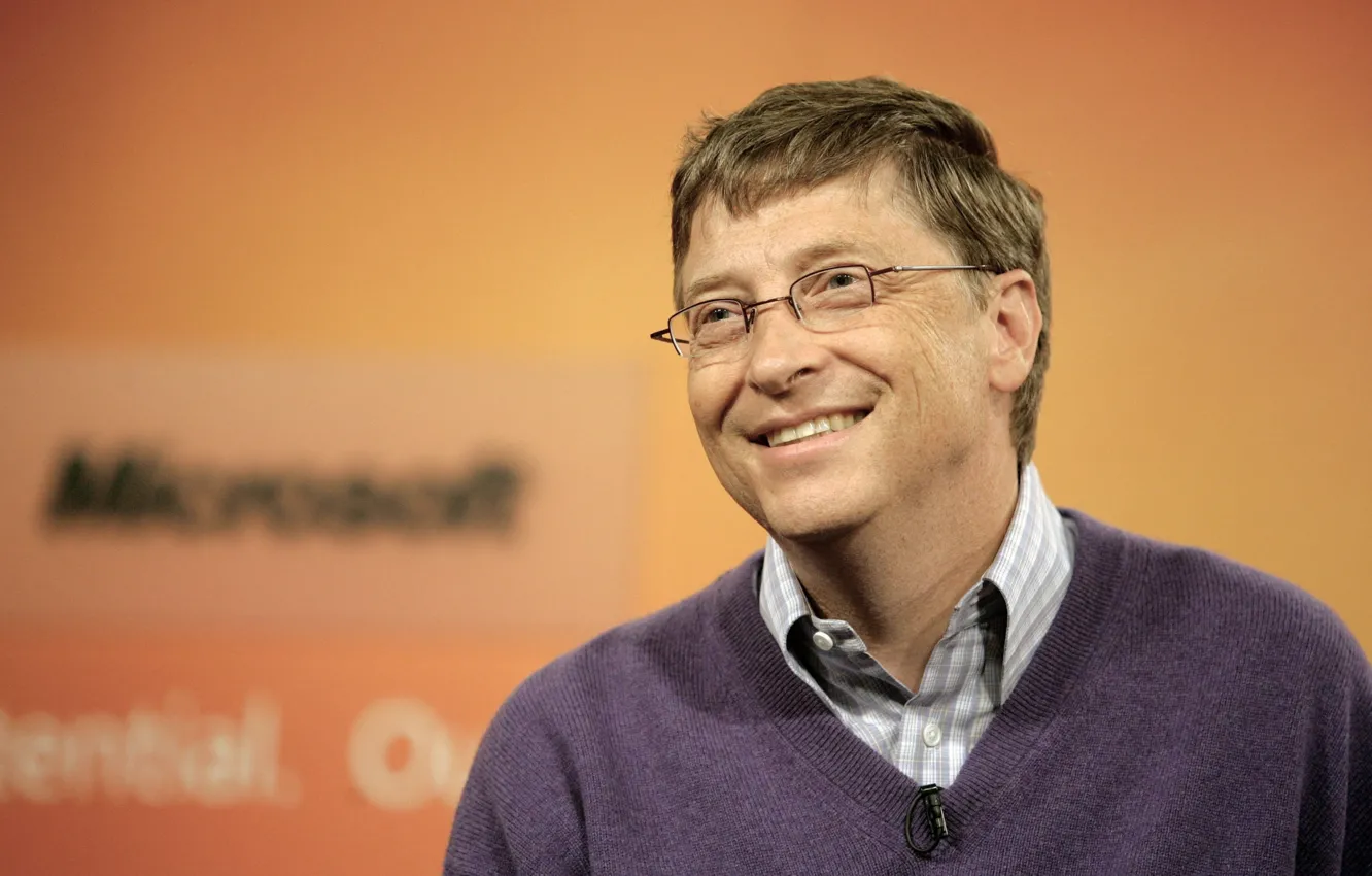 Фото обои Очки, Microsoft, Мужчина, Bill Gates, Билл Гейтс, William Henry Gates III