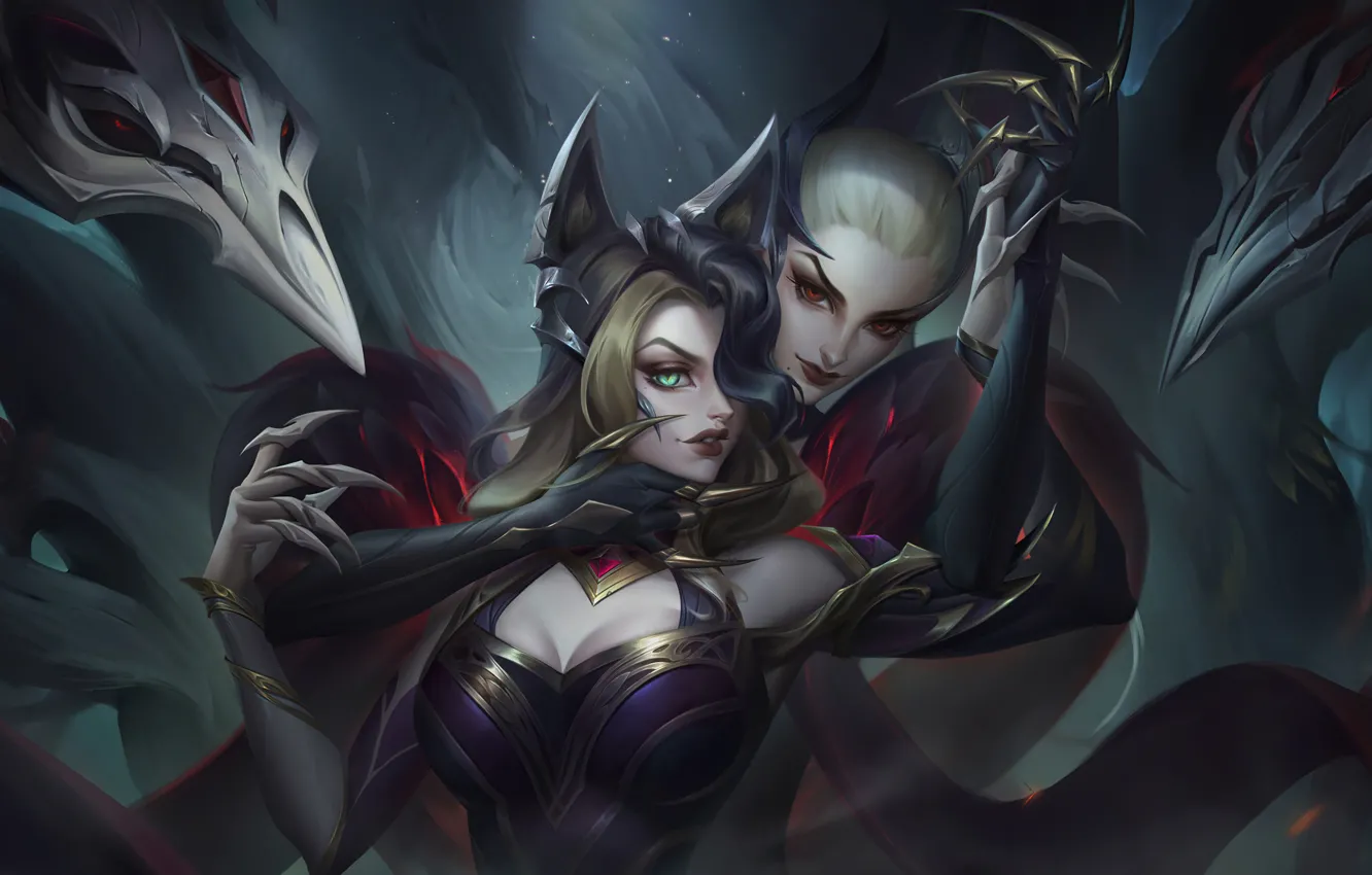 Фото обои Art, League of Legends, Skin, LoL, Ahri, Evelynn, Coven, Coven Skin