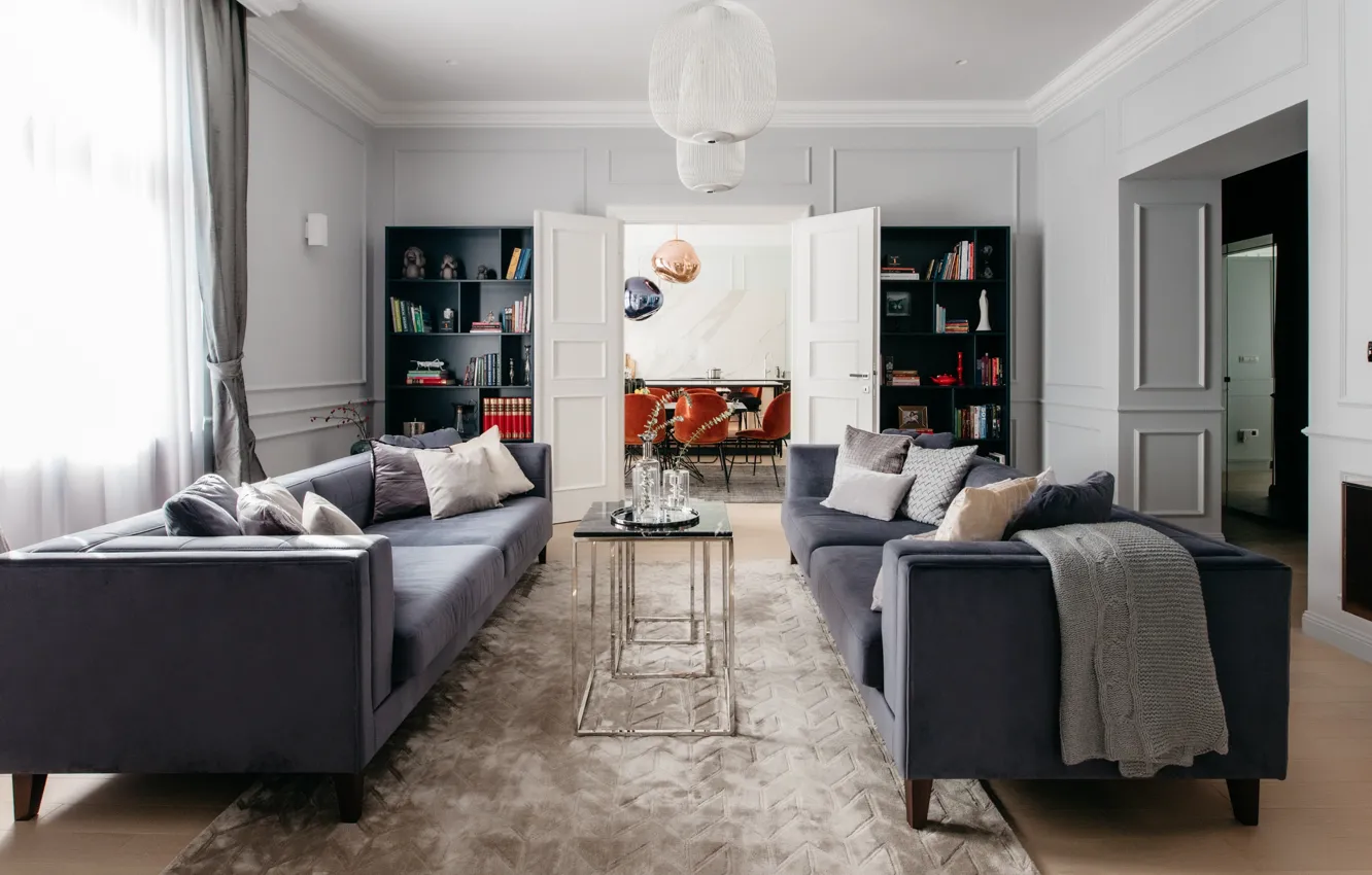 Фото обои комната, интерьер, гостиная, столовая, by Mirjana Mikulec Interiors, Zagreb Apartment