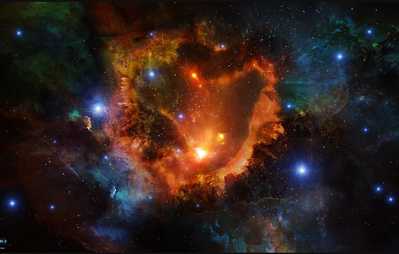Фото обои космос, звезды, туманность, арт, space, nebula, art
