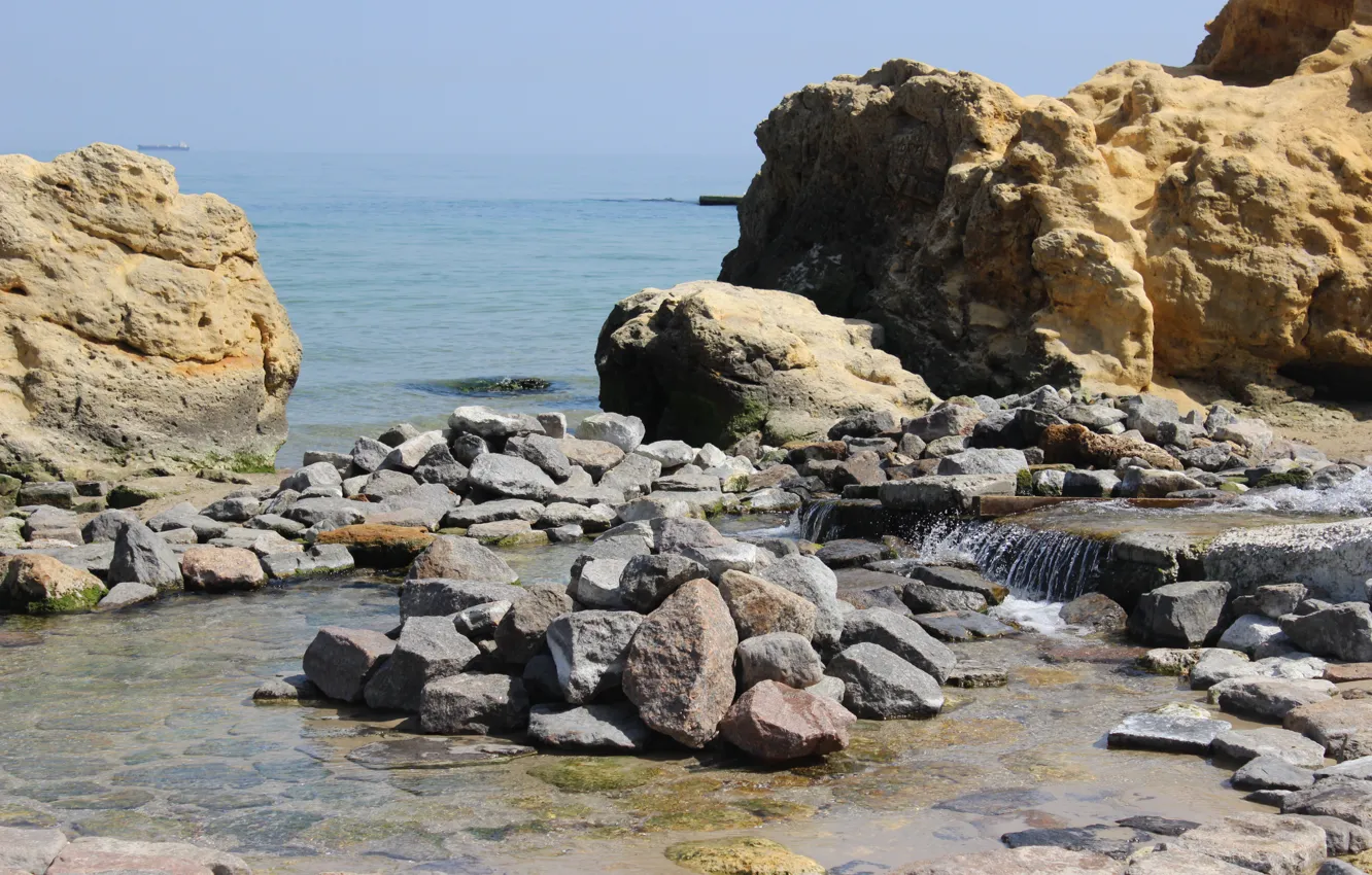 Фото обои скала, камни, Море