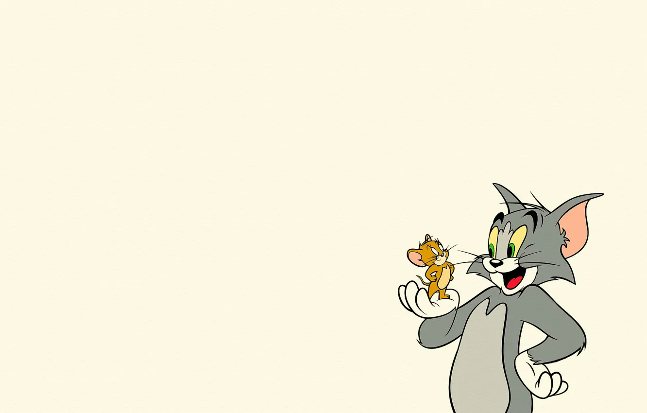 Фото обои кот, усы, минимализм, Том и Джерри, Tom and Jerry, мышонок
