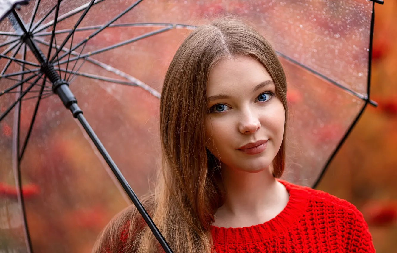 Фото обои Девушка, зонт, Кристина Вострухина, Анна Шувалова