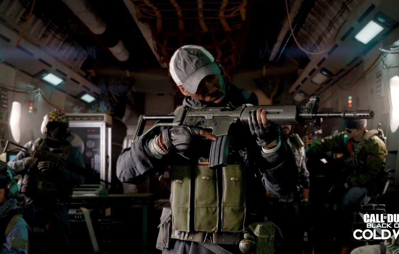 Фото обои оружие, автомат, бойцы, activision, treyarch, call of duty black ops cold war, krig 6, ak5