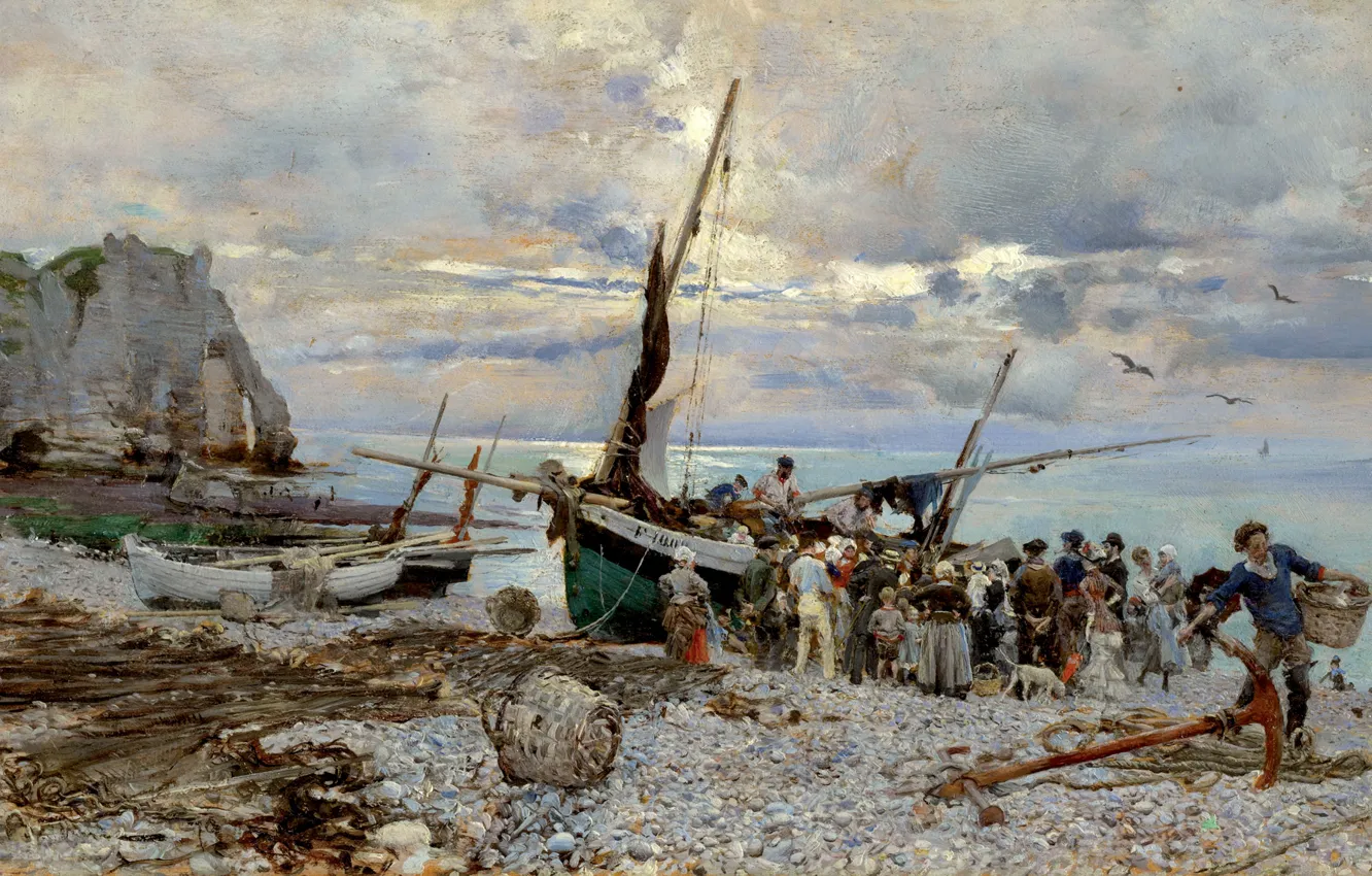 рыбаки на берегу моря