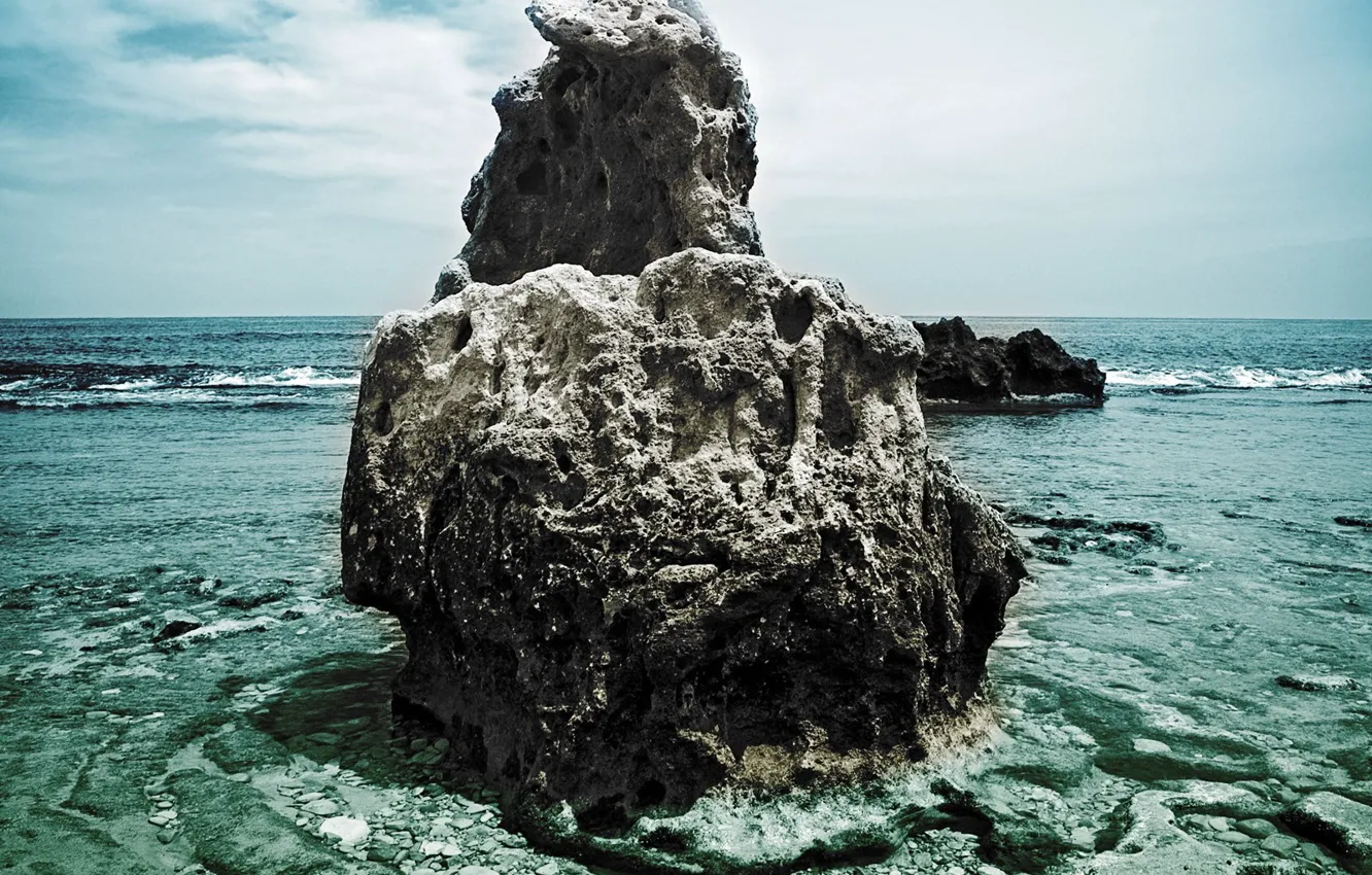 Фото обои море, галька, Камень