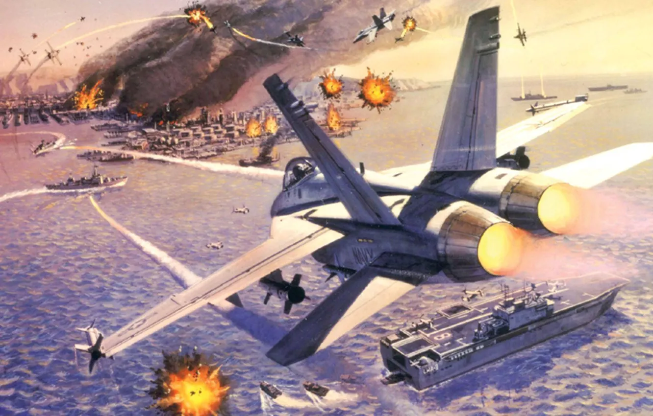 Фото обои война, игра, рисунок, бой, арт, Boeing, game, няшка