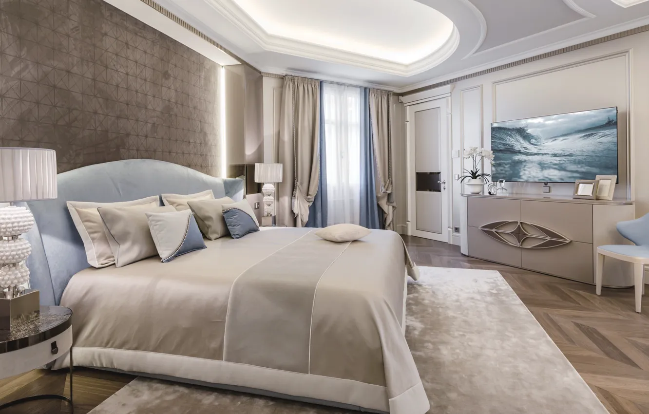 Фото обои дизайн, стиль, комната, интерьер, Monaco, спальня, luxurious villa, by NG-studio Interior Design