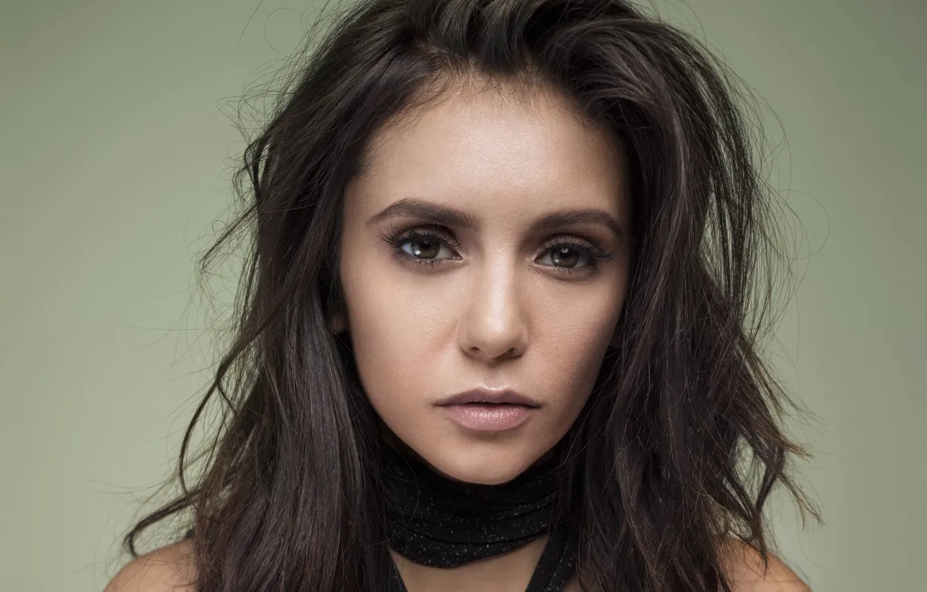 Фото обои взгляд, портрет, макияж, актриса, Nina Dobrev, Нина Добрев, hair