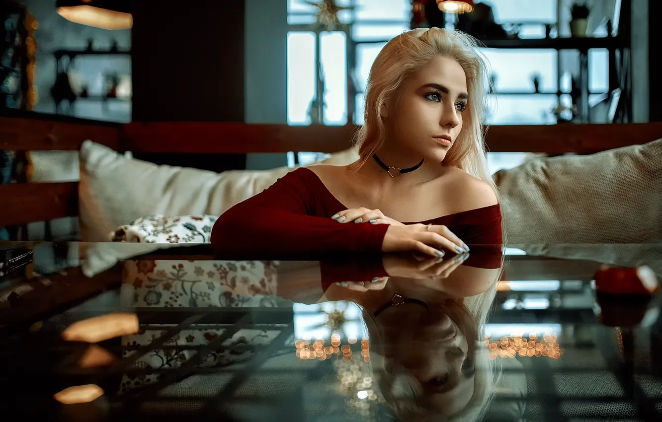 Фото обои девушка, отражение, Anastasia, Andrey Metelkov