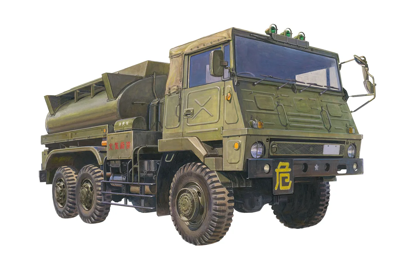 Фото обои рисунок, арт, Fuel, Truck, японский, Tank, топливозаправщик, JGSDF 3.5t