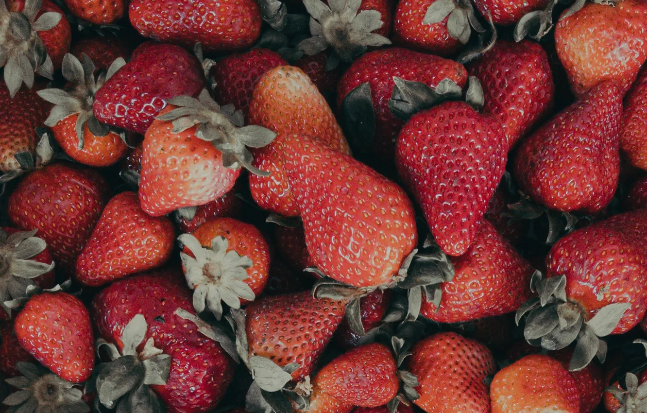 Фото обои ягоды, клубника, красная, спелая